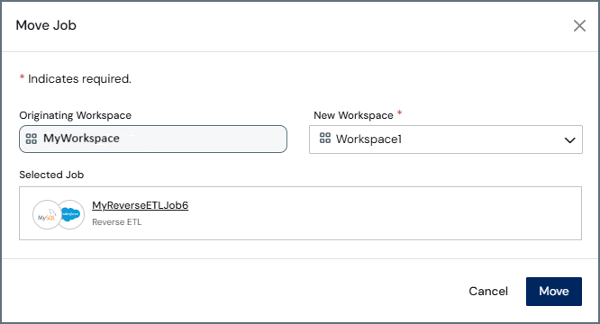 Move Job dialog