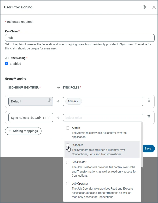 Group to role mapping