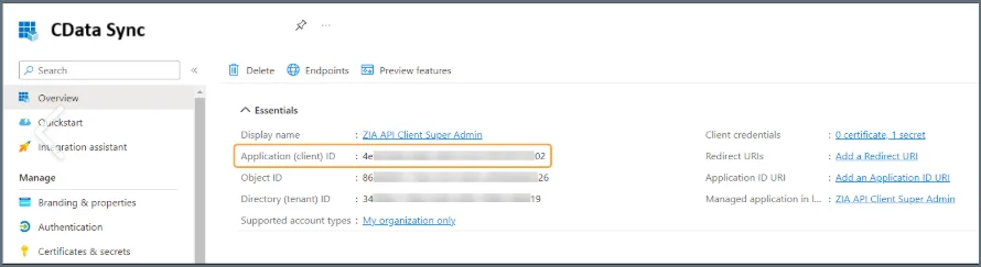 Application client ID