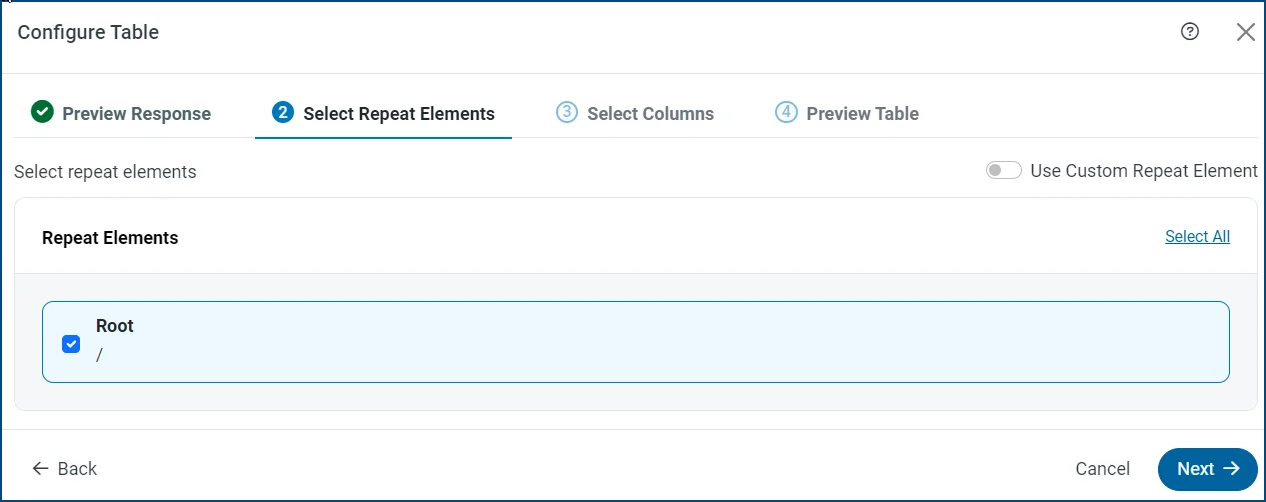 Repeat elements
