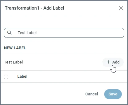Add Label dialog box