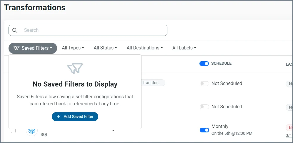 Add Saved Filter