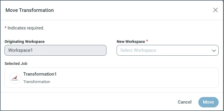 Move Transformation dialog box