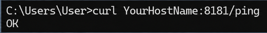 Successful healthcheck response