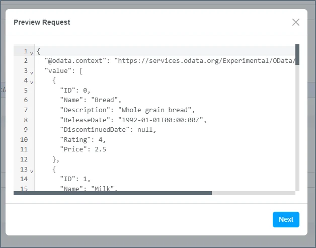 API Connector Table