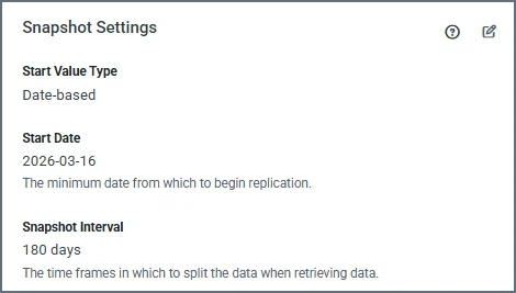 Snapshot Settings on the Overview tab showing Date-based settings