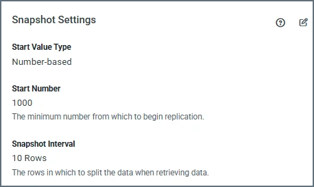 Snapshot Settings on the Overview tab showing Number-based settings