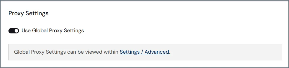 Use Global Proxy Settings option on a connection