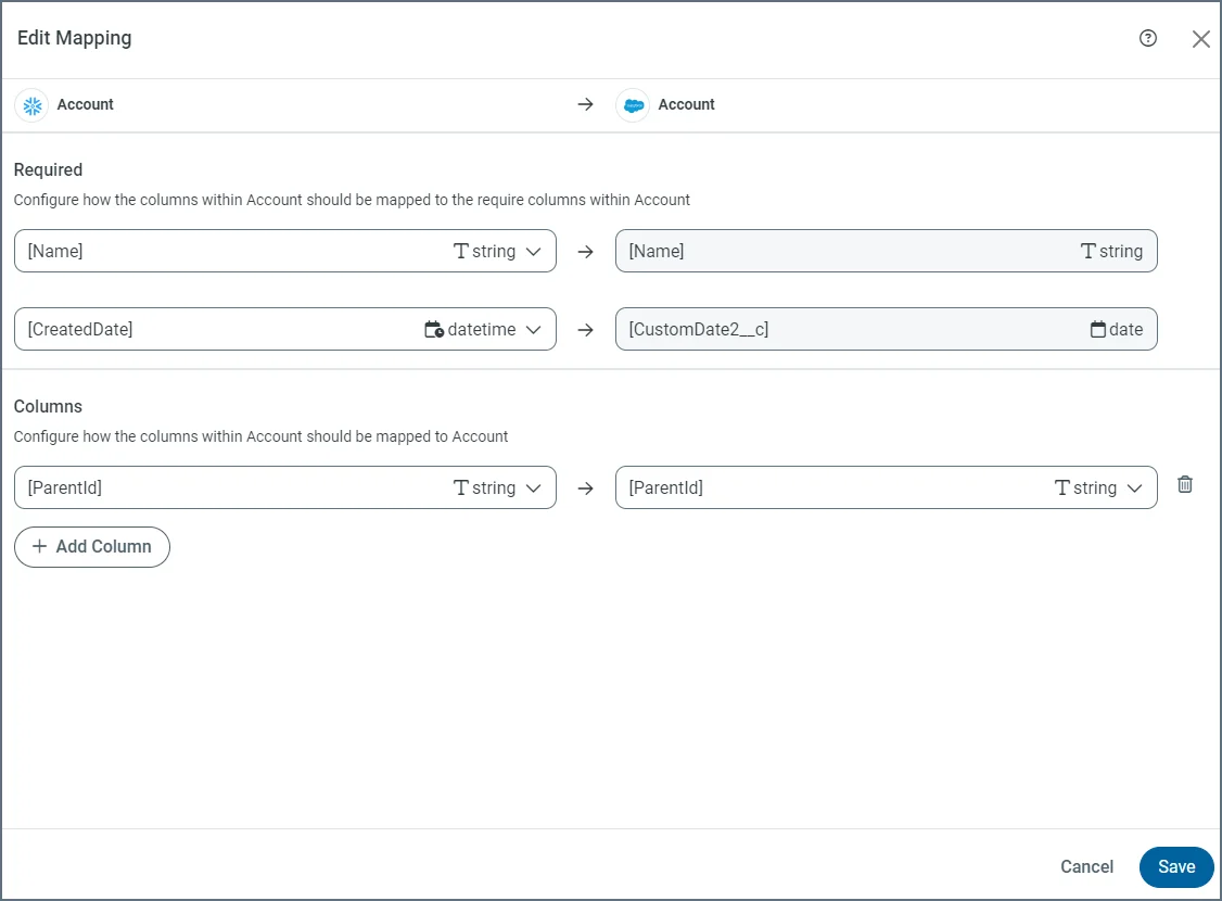 Edit Mapping option