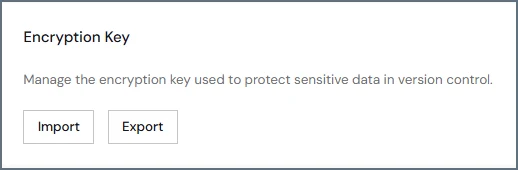 Encryption Key section with Export button