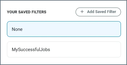 Saved Filters list