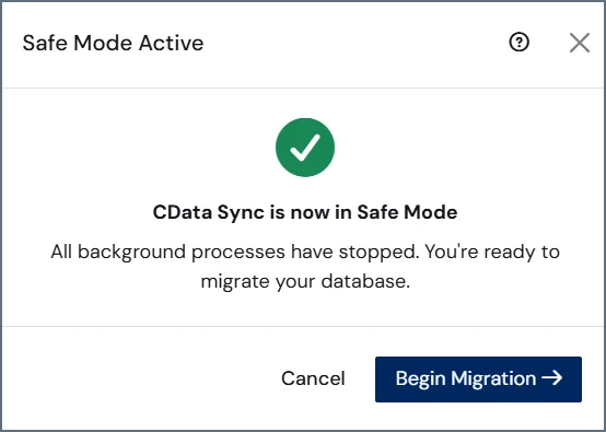 Safe mode confirmation