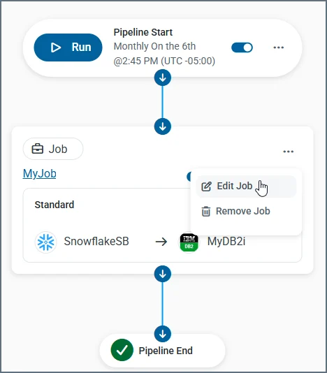 Step options menu showing Edit Job and Remove Job