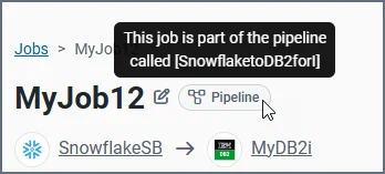 Pipeline icon tooltip showing pipeline name