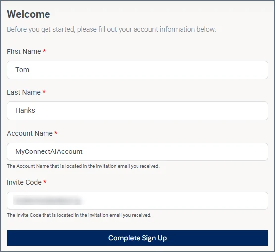 User signup