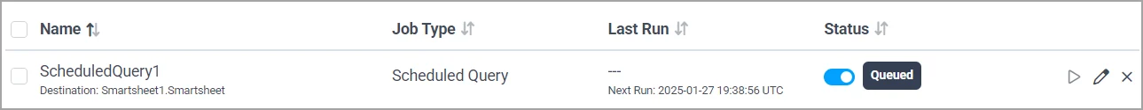 Scheduled queries jobs queue