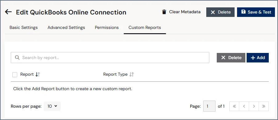 Custom reports