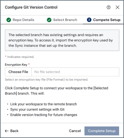 Import encryption key