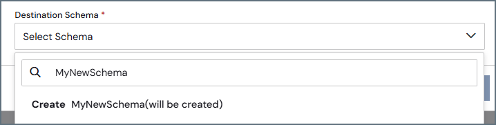 Search or enter new schema