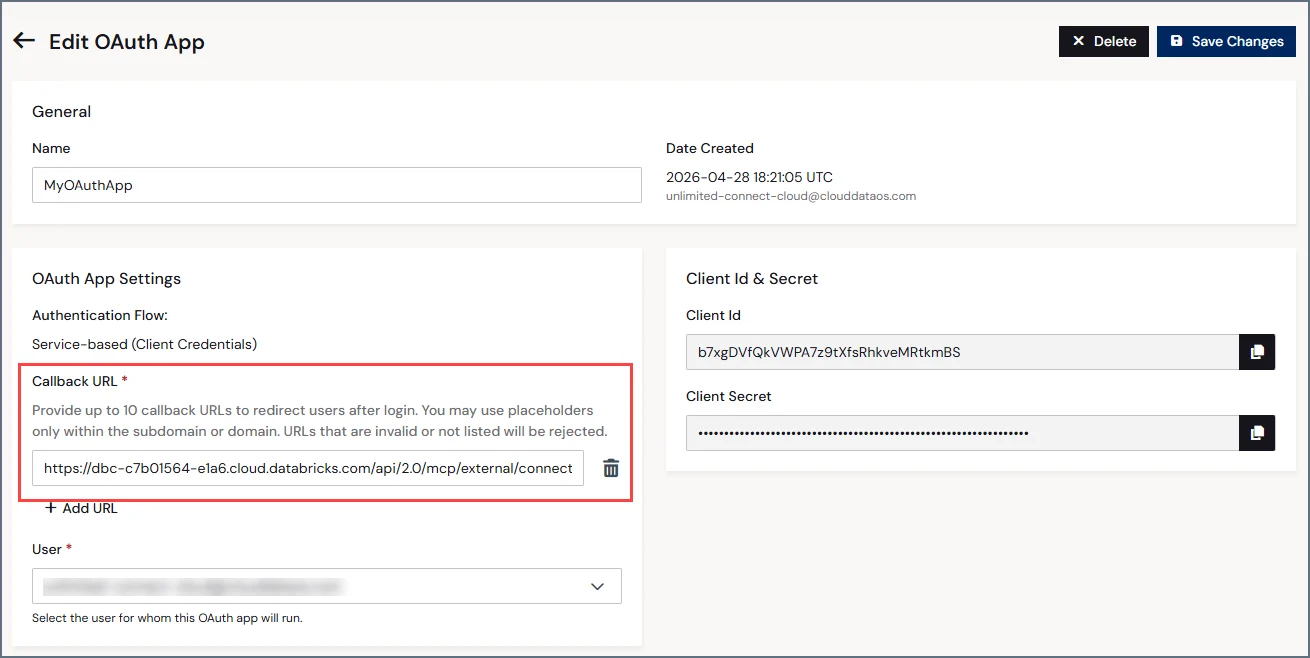 Callback URL in OAuth app