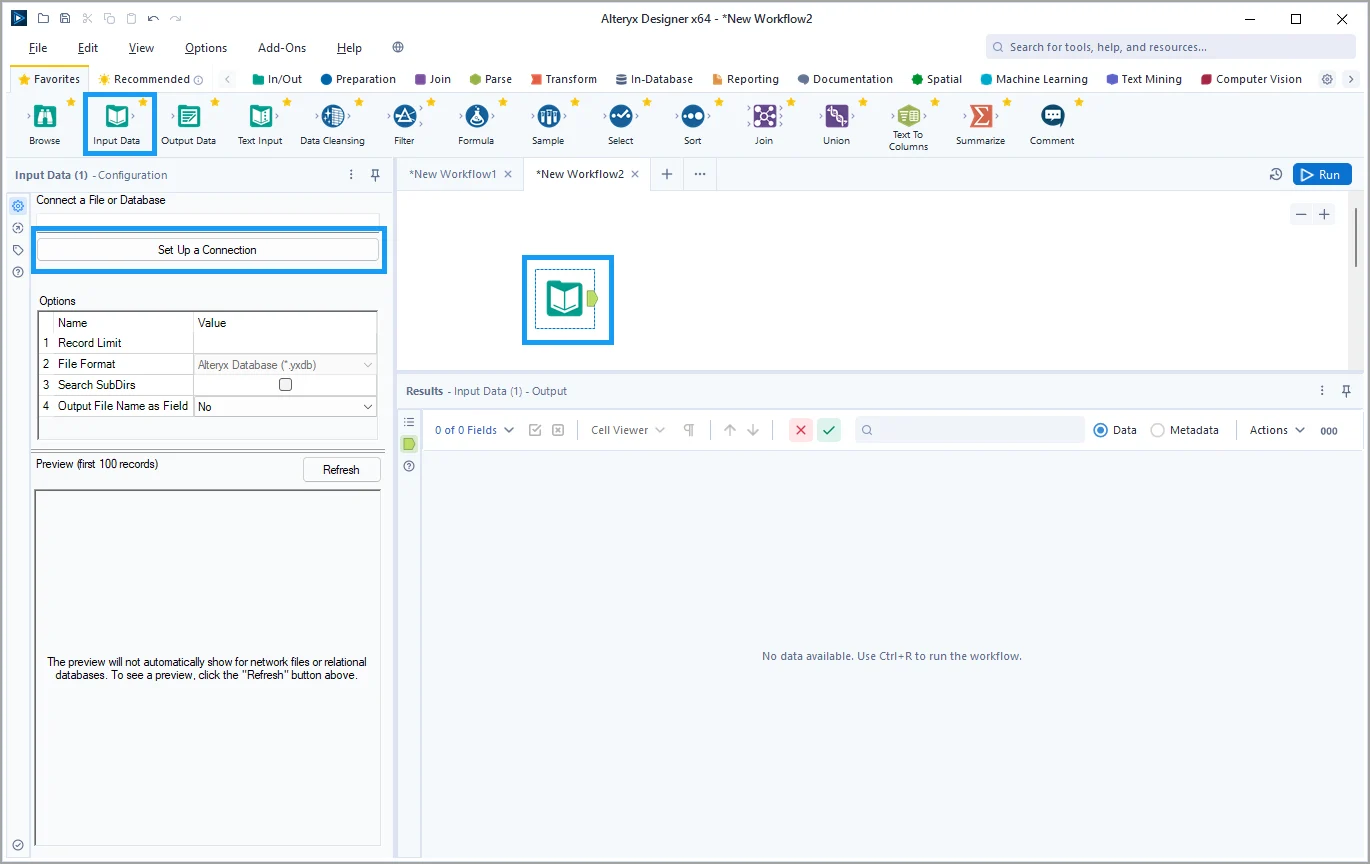 Alteryx Drag Input