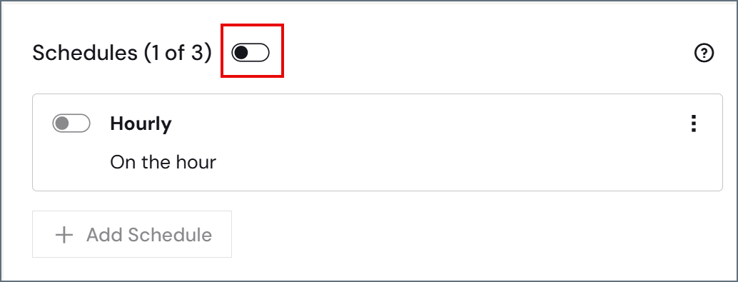 Master schedule toggle in the Schedule category