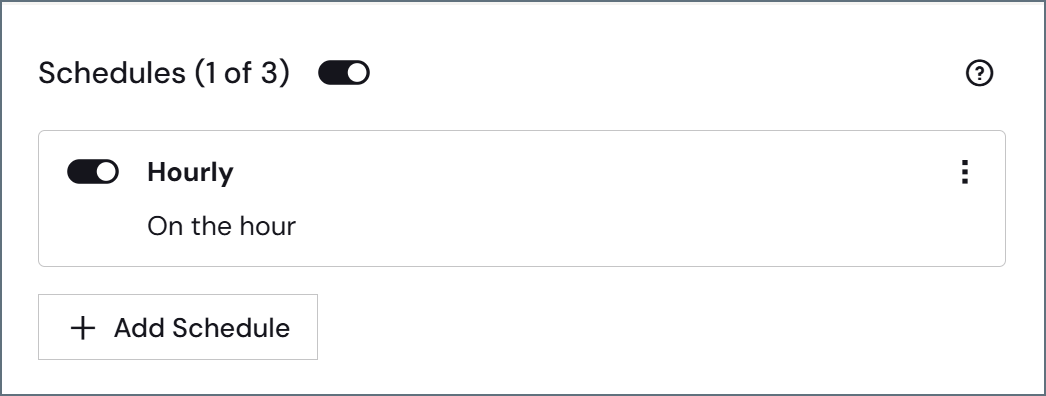 Schedule toggle for an individual schedule in the Schedule category