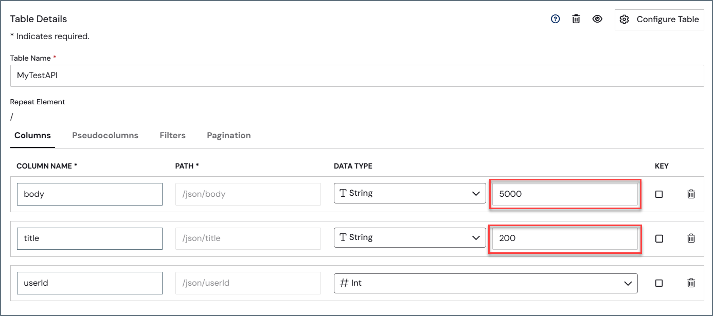 Modify column attributes