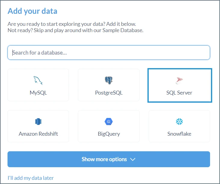 Metabase Client Add Data