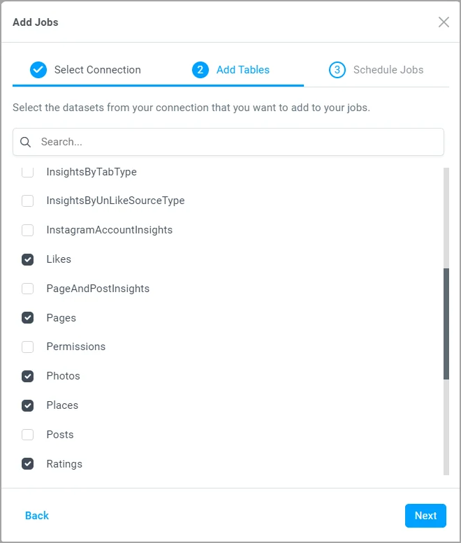 Caching add tables