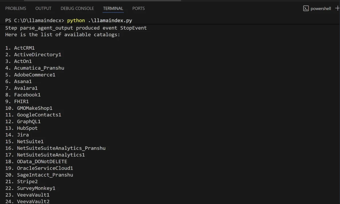 LlamaIndex Client Terminal