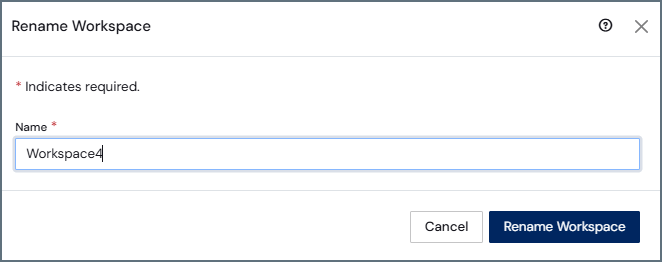Rename Workspace dialog box