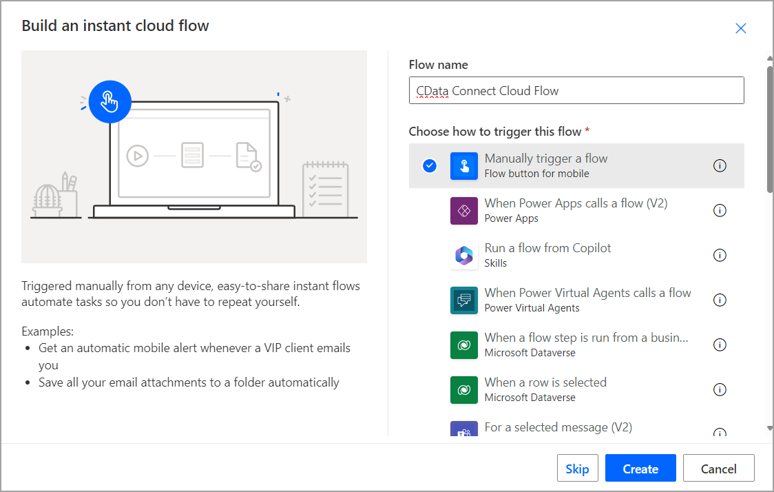Power Automate client cloud flow
