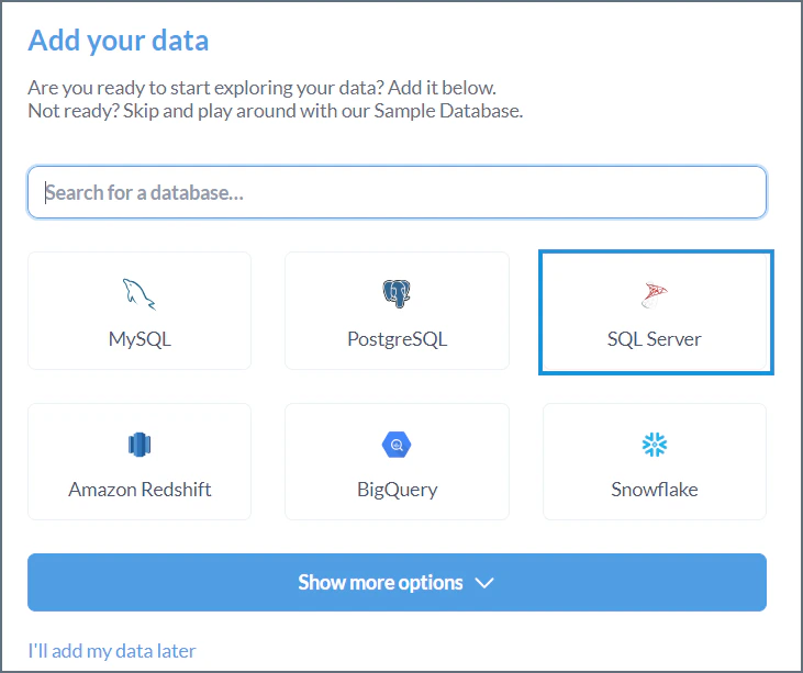 Metabase Client Add Data