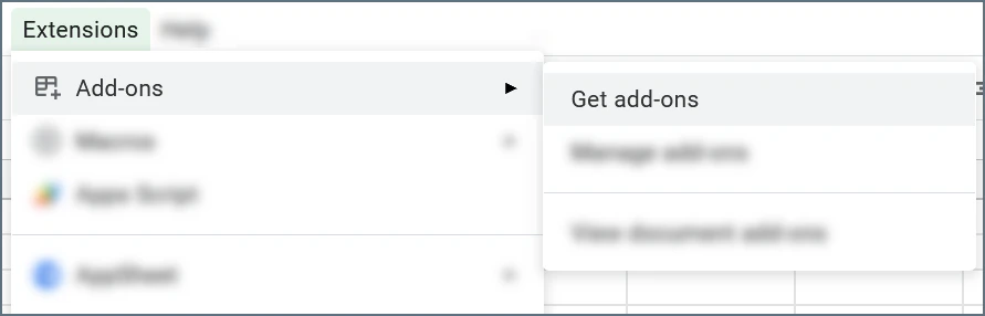 Sheets get addon