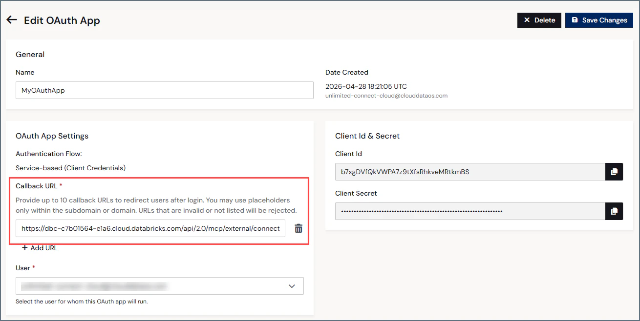 Callback URL in OAuth app