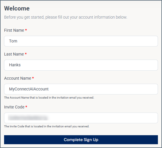 User signup