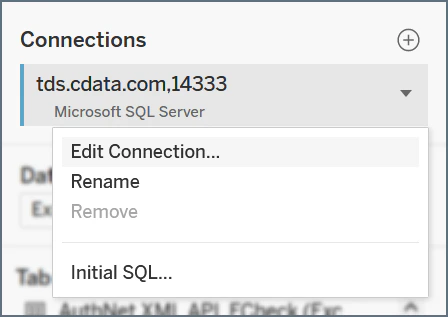 Tableau Cloud Edit Connection
