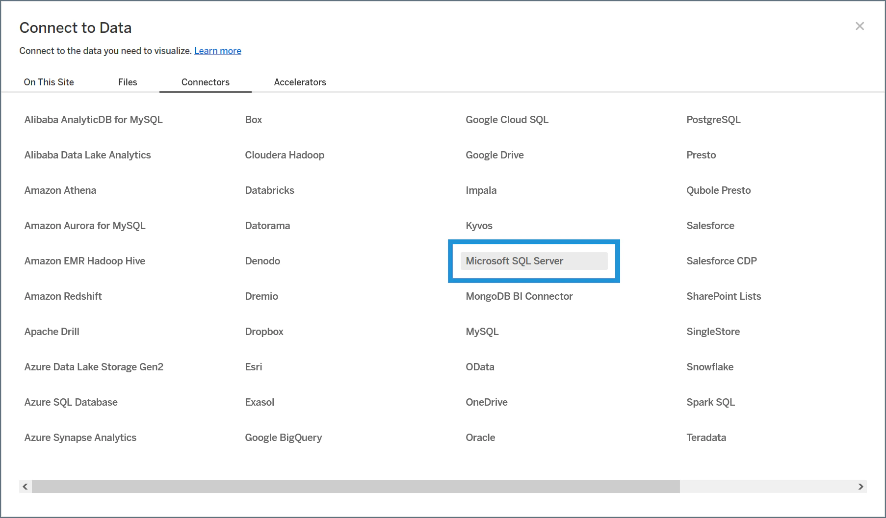 Tableau Cloud Select Source