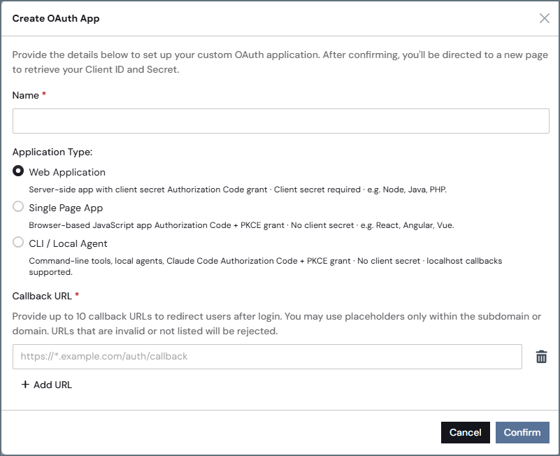 Create OAuth App
