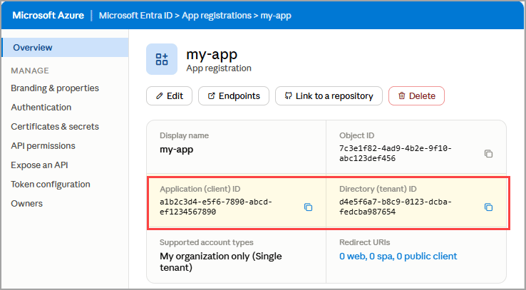 Application and Directory ID
