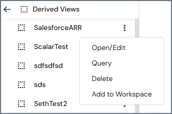 Query derived view