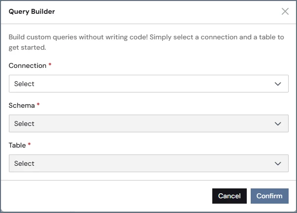 Query builder dialog