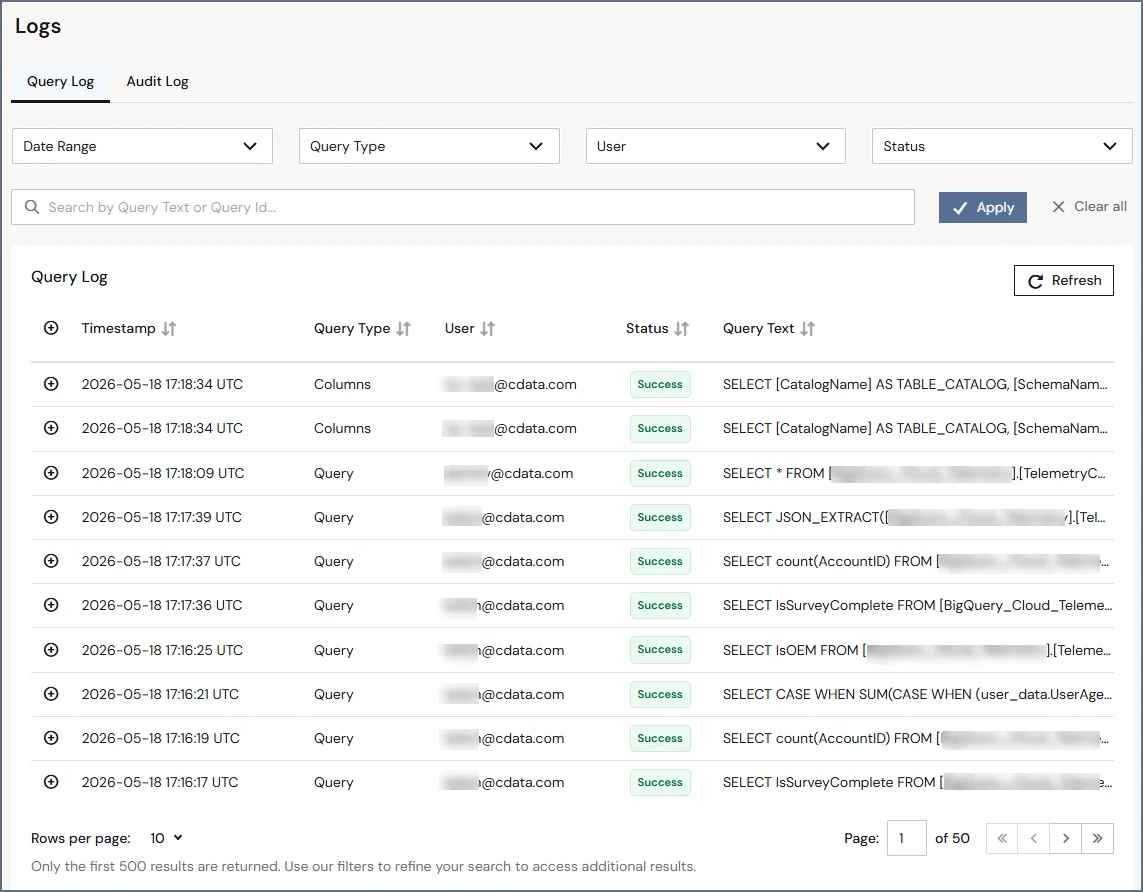 Query log