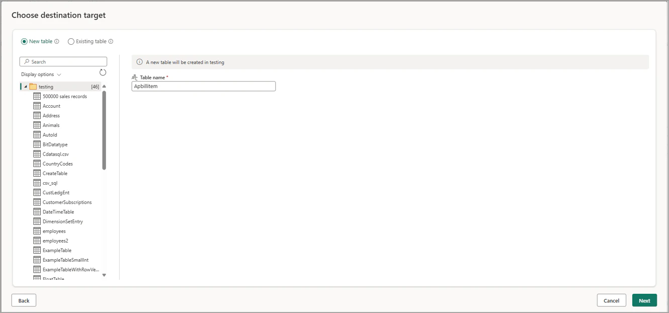 Fabric Client Destination Target