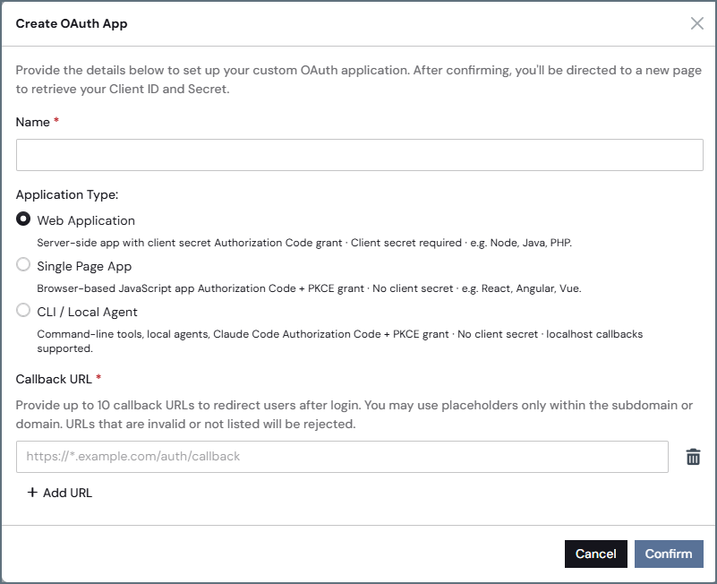 Create OAuth App
