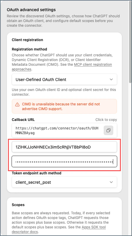 Client Id and Client Secret