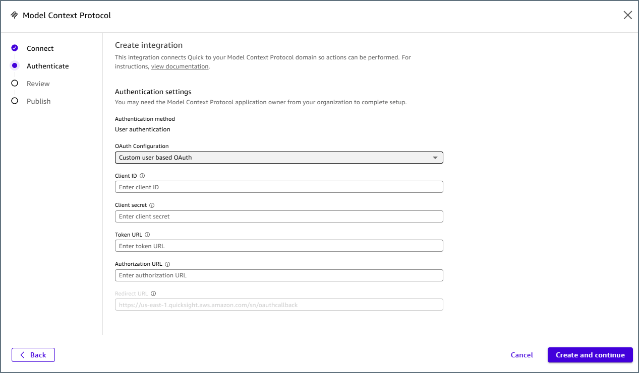 Select custom OAuth