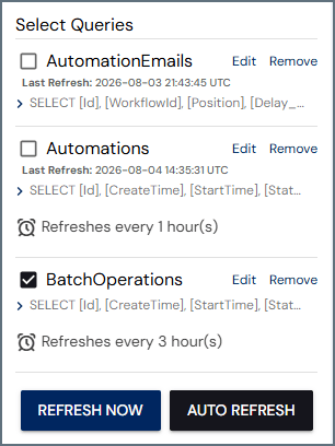 Queries Refresh
