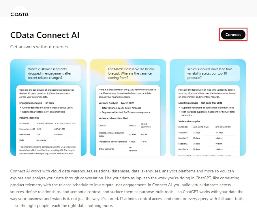 Connect to CData Connect AI